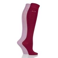 Ladies 2 Pair Elle Plain Bamboo Knee Highs