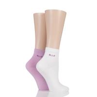 Ladies 2 Pair Elle Bamboo Anklet Socks