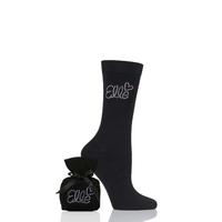 Ladies 1 Pair Elle Diamante Socks In a Bag Gift Set