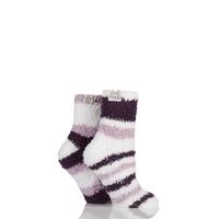 Ladies 2 Pair Elle Fluffy and Cosy Blissful Bed Time Socks