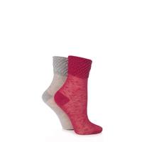 Ladies 2 Pair Elle Waffle Welt Anklet Socks