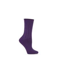 Ladies 1 Pair Elle Wool and Viscose Ribbed Bed Socks