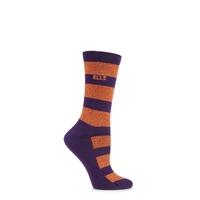 Ladies 1 Pair Elle Wool & Viscose Striped Socks