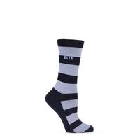 Ladies 1 Pair Elle Wool & Viscose Striped Socks