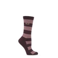 ladies 1 pair elle wool viscose striped socks