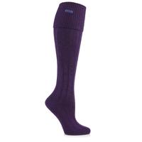 Ladies 1 Pair Elle Wool Ribbed Knee High Socks with Cuff