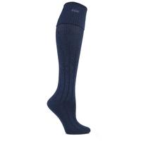 ladies 1 pair elle wool ribbed knee high socks with cuff