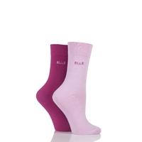 Ladies 2 Pair Elle Plain Bamboo Fibre Socks