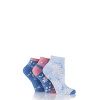 Ladies 3 Pair Elle Patterned Cotton Anklets