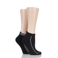 Ladies 2 Pair Elle Cushion Foot Trainer Socks With Liner Tag