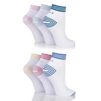 Ladies 6 Pair Elle Non Cushioned Sports Socks With Contrast Heel and Toe