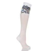 Ladies 1 Pair Falke Active Floral Honeycomb Knee High Socks