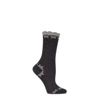 ladies 1 pair falke shiny christmas lurex fair isle cotton socks