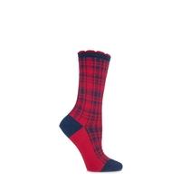 Ladies 1 Pair Falke Glen Plaid Tartan Check Cotton Socks