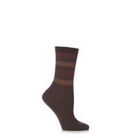 Ladies 1 Pair Falke Cotton Rib Stripe Socks