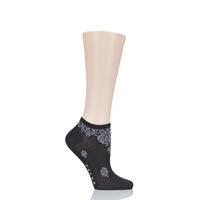 Ladies 1 Pair Falke Miniature Indian Print Cotton Trainer Socks