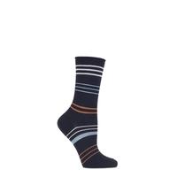 Ladies 1 Pair Falke Cotton Mixed Striped Socks