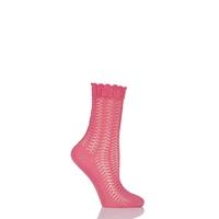 ladies 1 pair falke romantic lace cotton socks