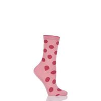 ladies 1 pair falke filet dotty cotton socks