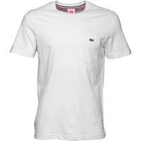 Lacoste Mens Regular Fit Crew Neck Live T-Shirt In Flamed Jersey White