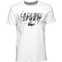 Lacoste Mens Sport Tennis Jersey Graphic T-Shirt White/Black-Corrido-Jonguille