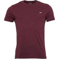 lacoste mens regular fit crew neck t shirt in cotton vendange