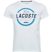 Lacoste Mens Sport Tennis Technical Jersey T-Shirt White/Navy Blue-Ink