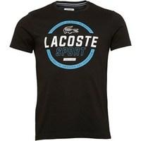 Lacoste Mens Sport Tennis Technical Jersey T-Shirt Black/White-Ink