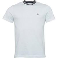 Lacoste Mens Striped Collar Cotton Jersey T-Shirt White