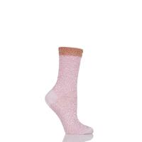 Ladies 1 Pair Falke Shiny Ornament Lacy Brocade Socks