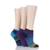 ladies 3 pair glenmuir plain and patterned bamboo secret socks