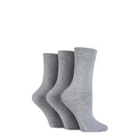 ladies 3 pair glenmuir comfort cuff plain bamboo socks