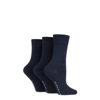 ladies 3 pair glenmuir comfort cuff plain bamboo socks