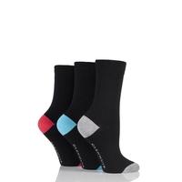 Ladies 3 Pair Glenmuir Classic Plain Bamboo Socks with Contrast Heel and Toe