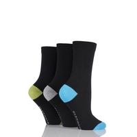 Ladies 3 Pair Glenmuir Classic Plain Bamboo Socks with Contrast Heel and Toe