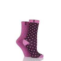 ladies 2 pair jeep spirit spotty and aran knit cotton socks