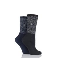 Ladies 2 Pair Jeep Spirit Metallic Knit Cotton Socks