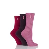 Ladies 3 Pair Jeep Spirit Ribbed Cotton Socks