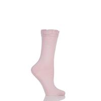 Ladies 1 Pair Levante Perla Ruffle Top Socks