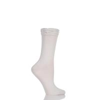 Ladies 1 Pair Levante Perla Ruffle Top Socks