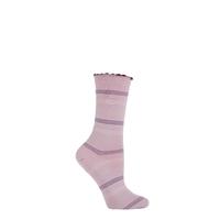 Ladies 1 Pair Levante Leora Mercerised Cotton Striped Socks