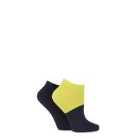 Ladies 2 Pair Puma Colour Block Quarter Socks