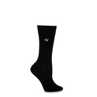 Ladies 1 Pair SockShop New Individual Black Embroidered Initial Socks - 26 To Choose From