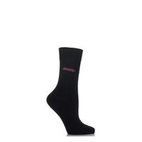 Ladies 1 Pair SockShop Individual Names Black Embroidered Socks