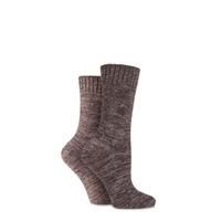 Ladies 2 Pair SockShop Super Soft Marl Boot Socks