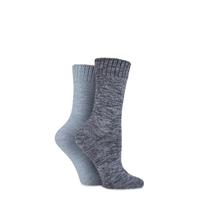 Ladies 2 Pair SockShop Super Soft Marl Boot Socks