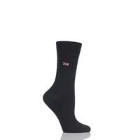 Ladies 1 Pair SockShop Individual Names Black Embroidered Socks