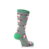 Ladies 1 Pair SockShop Christmas Rudolph Slipper Socks