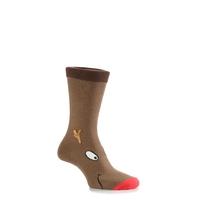 Ladies 1 Pair SockShop Dare To Wear Christmas Socks - Rudolph