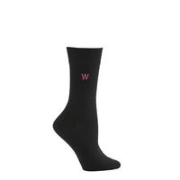 ladies 1 pair sockshop individual black embroidered initial socks 26 t ...